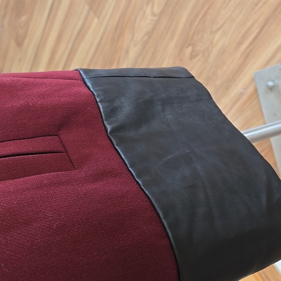 Banana Republic Burgundy And Faux Leather Shift Dress Pockets Womens Size 8 - Picture 6 of 9
